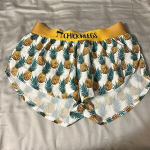 Pineapple chicken leg running split shorts
